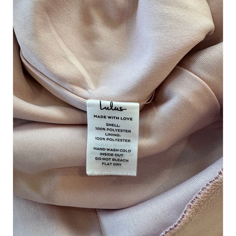 Lulus Eternal Bond Blush Satin Ruffled Flutter Sleeve Maxi Dress Small Pink - Picture 16 of 16
